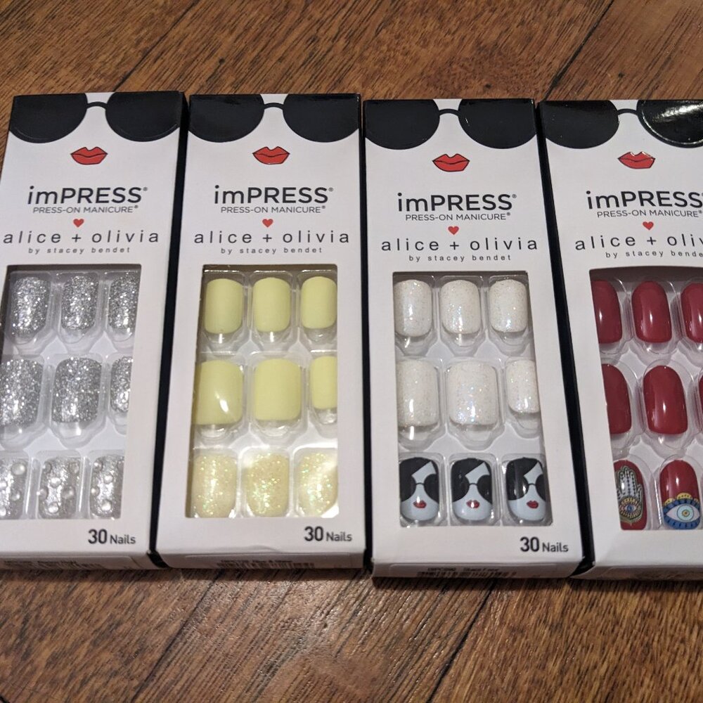 RARE! ImPRESS Alice + Olivia Nail Set (4 boxes)